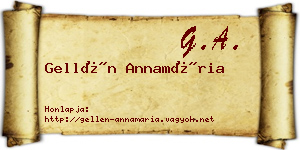 Gellén Annamária névjegykártya